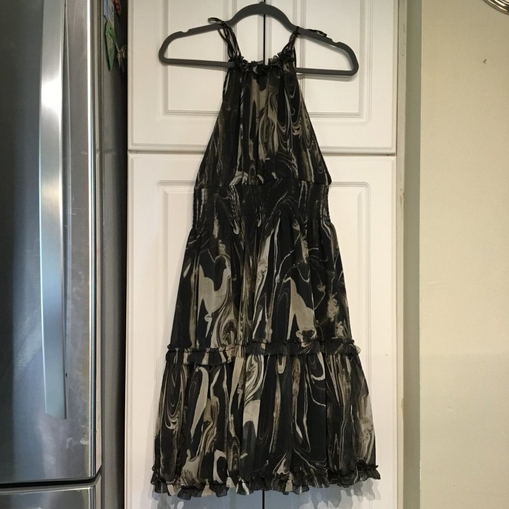 Banana Republic Ruffle Cutaway Mini Dress Smocked Waist - Picture 2 of 5